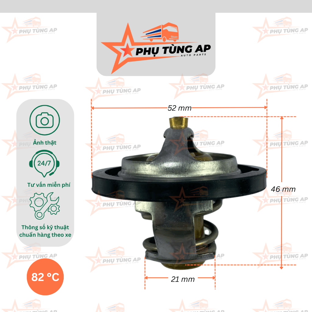 Van hằng nhiệt (Lúp bê nước) TERACO T100, MITSUBISHI 4G13/4G18/4G64/4G93 cho dòng xe tải TERACO T100