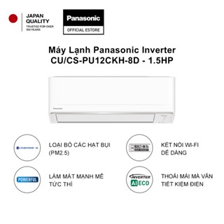Máy Lạnh Panasonic Inverter CU/CS-PU12CKH-8D - 1.5HP - Một chiều - Lọc bụi nanoeG - Wifi