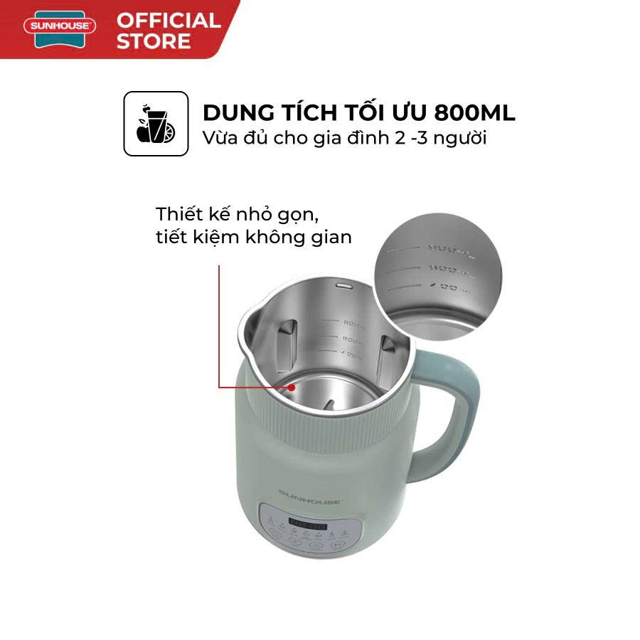Máy Làm Sữa Hạt Đa Năng Sunhouse SHD5260 SHD5261 – 800ml – Cối 2 lớp – Hẹn giờ nấu thông minh | BigBuy360 - bigbuy360.vn