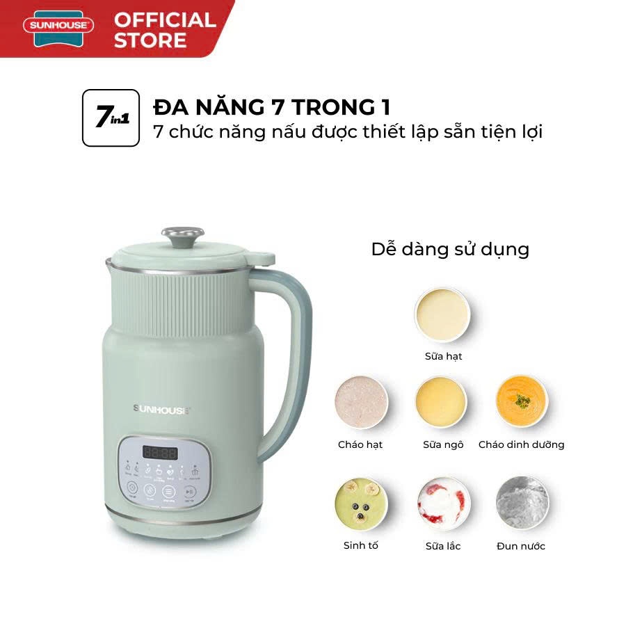 Máy Làm Sữa Hạt Đa Năng Sunhouse SHD5260 SHD5261 – 800ml – Cối 2 lớp – Hẹn giờ nấu thông minh | BigBuy360 - bigbuy360.vn