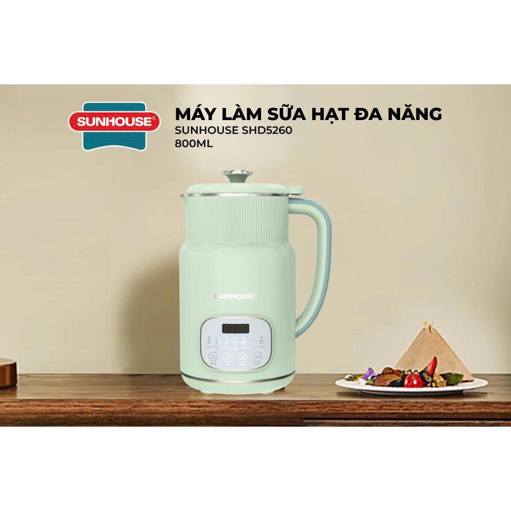 Máy Làm Sữa Hạt Đa Năng Sunhouse SHD5260 SHD5261 – 800ml – Cối 2 lớp – Hẹn giờ nấu thông minh | BigBuy360 - bigbuy360.vn