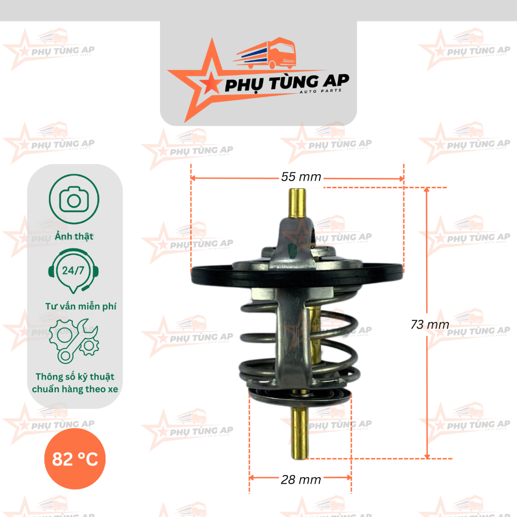 Van hằng nhiệt ISUZU NQR, NPR, SAMCO 4HK1/700P cho dòng xe ISUZU động cơ  4HK1/700P. Mã phụ tùng : 8