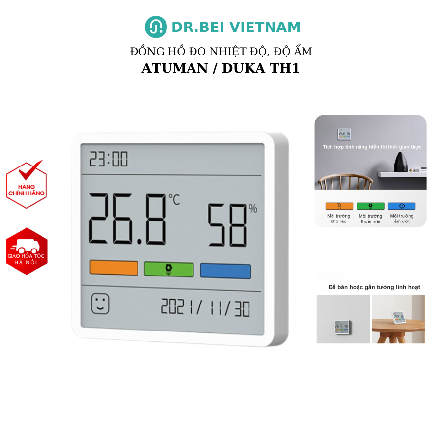 Đồng hồ đo nhiệt độ và độ ẩm Atuman Duka TH1 - Bảo hành 3 tháng