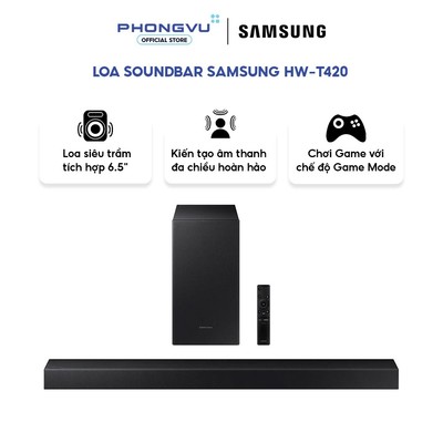 Loa Soundbar Samsung HW-T420 - 2.1 Ch - 150W - Smart Sound, Thiết kế nguyên khối - Bảo hành 12 tháng