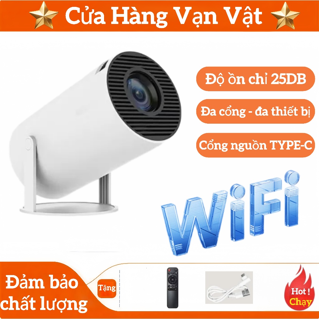 Máy Chiếu Mini HY300 Pro – Đồng Bộ Màn Hình, Siêu Nhỏ Gọn Full HD – Kết nối không dây/có dây – Dùng cho điện thoại/TV Bo