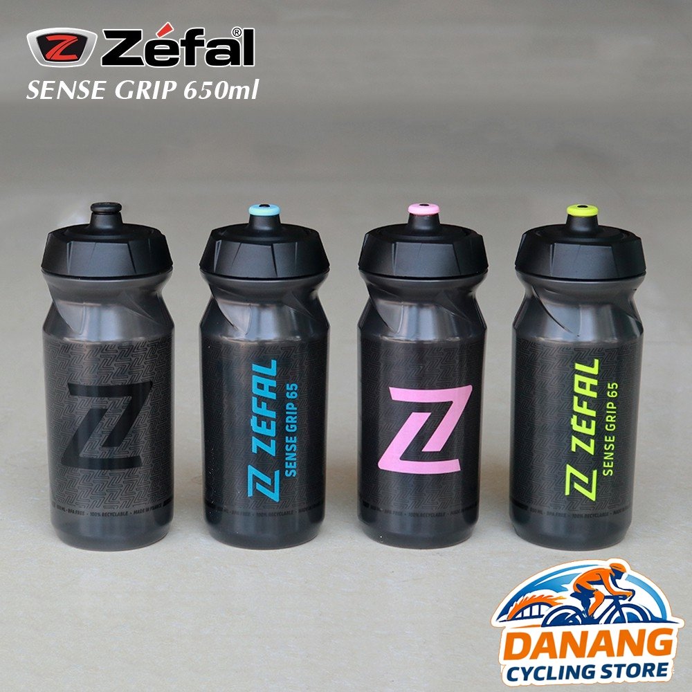 Bình Nước Xe Đạp Zefal Sense Grip 650ml – Màu Khói Trong Suốt