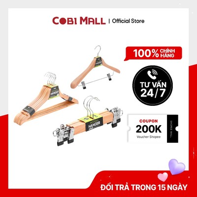 Bộ Móc Treo Quần Áo Gỗ Eisho Chịu Lực Tốt, Thiết Kế Sang Trọng – Cobi Home
