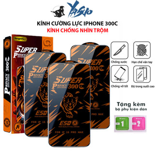 Kính Cường Lực Viền Cong iPhone 300C Chống Nhìn Trộm Siêu Dày Bảo Vệ Màn Hình cho máy 17 16 15 14 13 12 11 Pro max Xsmax