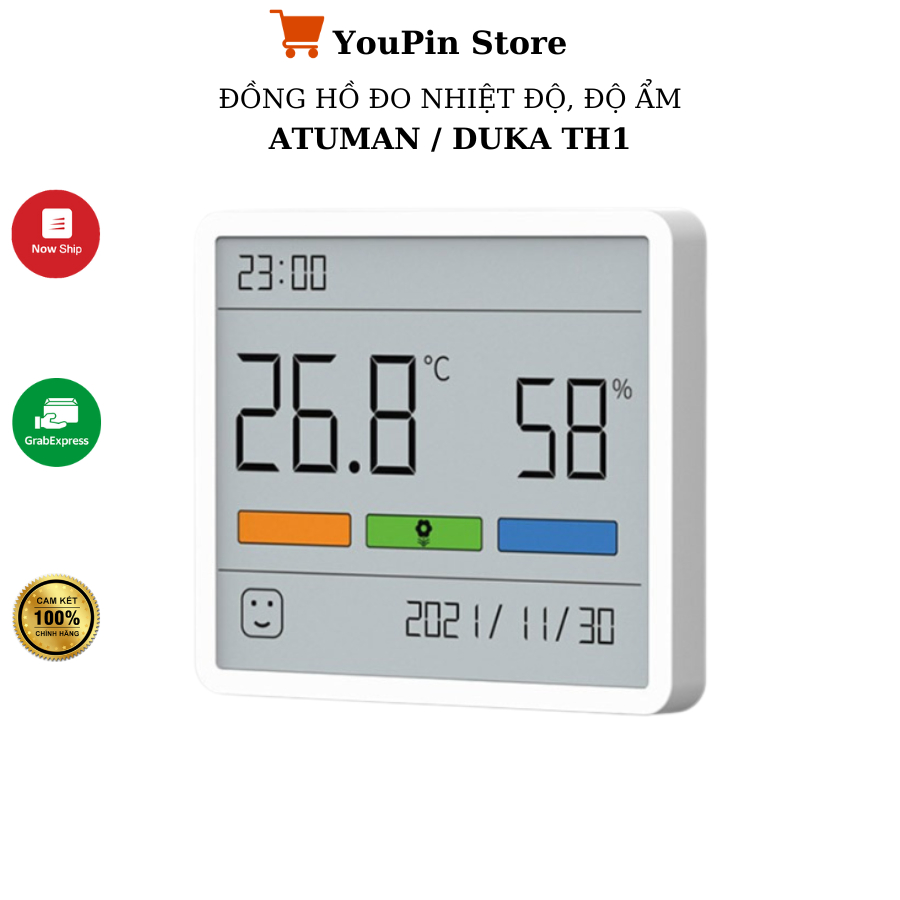 Đồng hồ đo nhiệt độ và độ ẩm Atuman Duka TH1 - Bảo hành 3 tháng