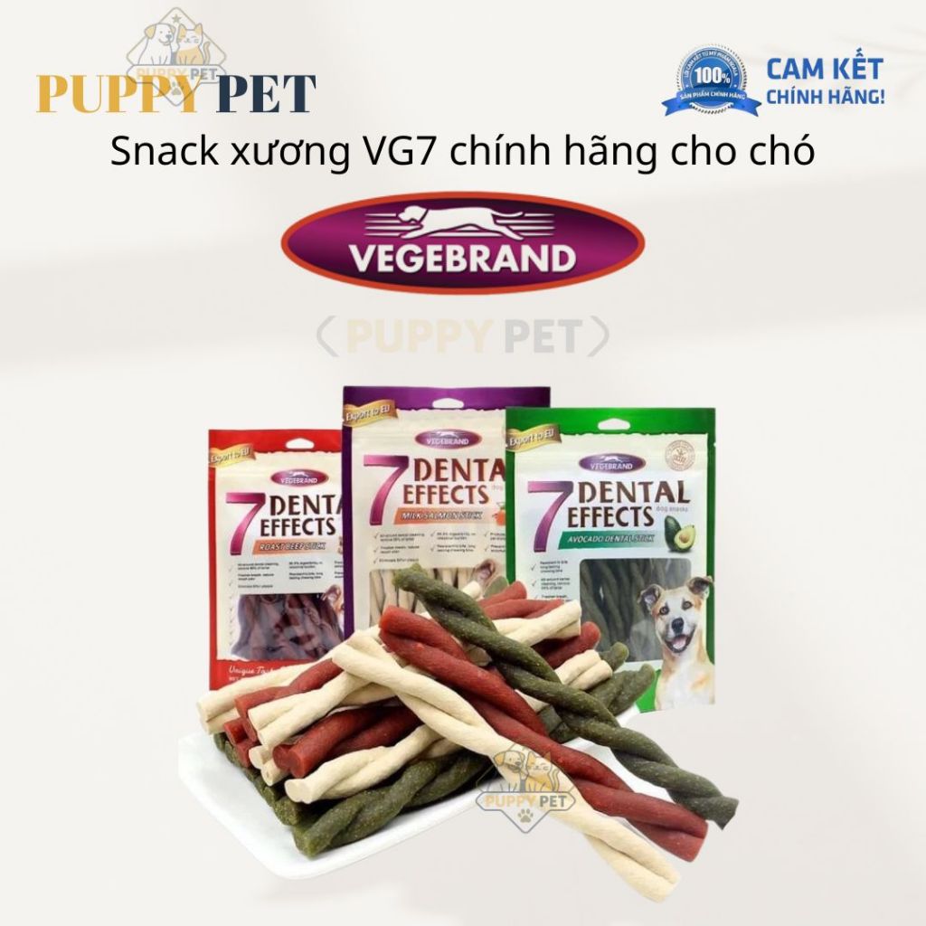 [Gói nguyên 160g] Xương gặm sạch răng dinh dưỡng cho chó mèo 7Dental Effects