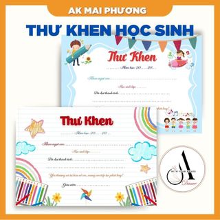 COMBO 50 / 100 Thư khen mix đủ mẫu - khổ A5 - giấy chuyên viết bút máy
