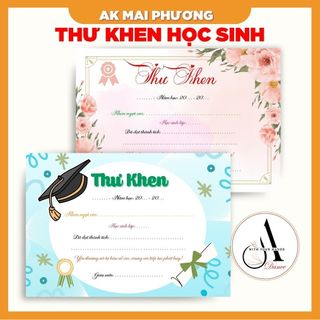 COMBO 50 / 100 Thư khen mix đủ mẫu - khổ A5 - giấy chuyên viết bút máy
