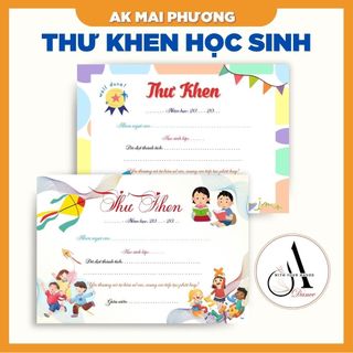 COMBO 50 / 100 Thư khen mix đủ mẫu - khổ A5 - giấy chuyên viết bút máy