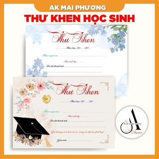 COMBO 50 / 100 Thư khen mix đủ mẫu - khổ A5 - giấy chuyên viết bút máy