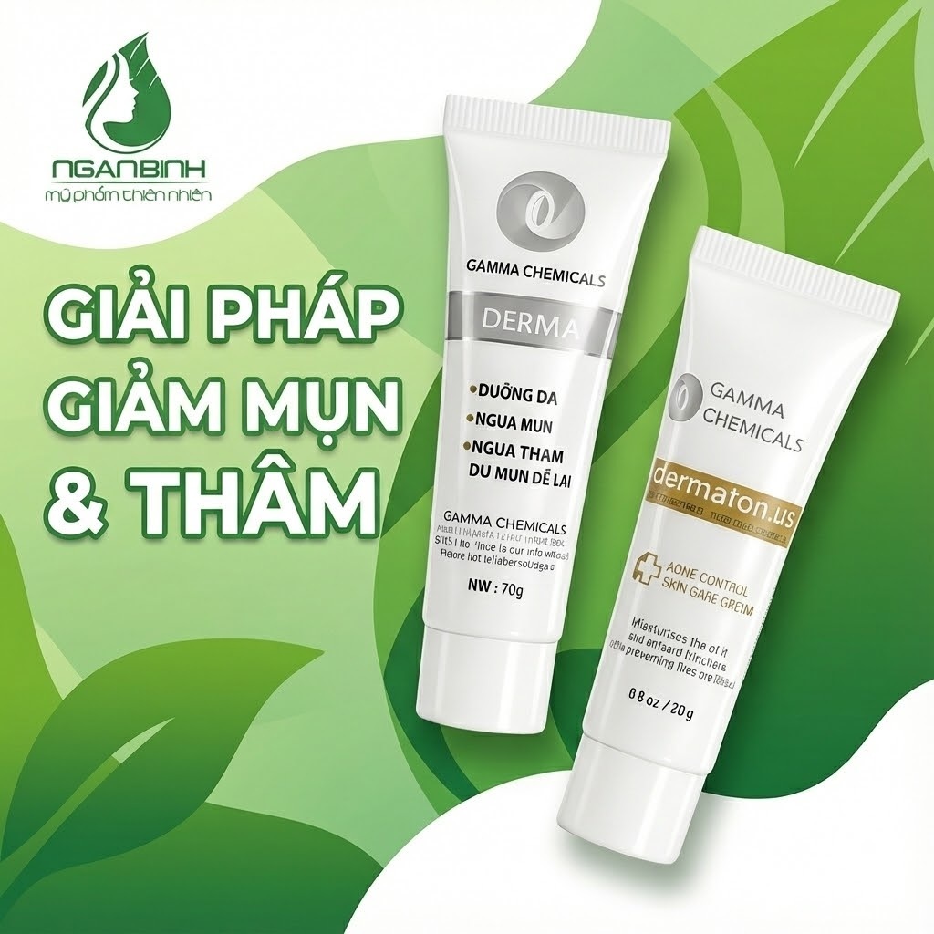 Combo Giảm Mụn Gamma Chemicals (Derma & Dermaton.us) - Mờ Thâm, Ngừa Mụn