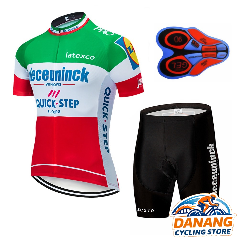 Bộ Quần Áo Đạp Xe Deceuninck Team – Màu Cờ Ý