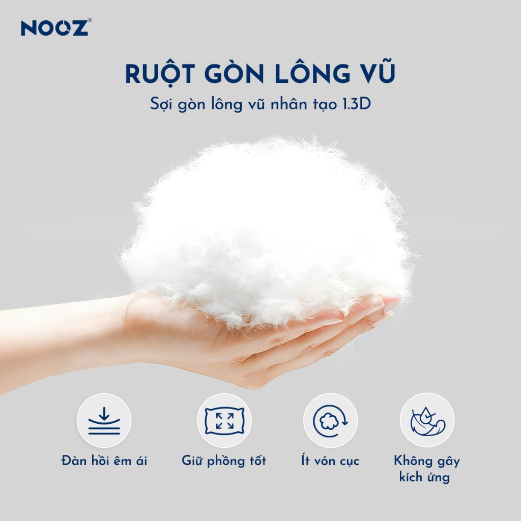 Ruột Gối Ôm NOOZ Gòn Lông Vũ Microfiber Size 37x100cm Êm Dịu Thoáng Khí NOOZ Home Goods Pillow | BigBuy360 - bigbuy360.vn
