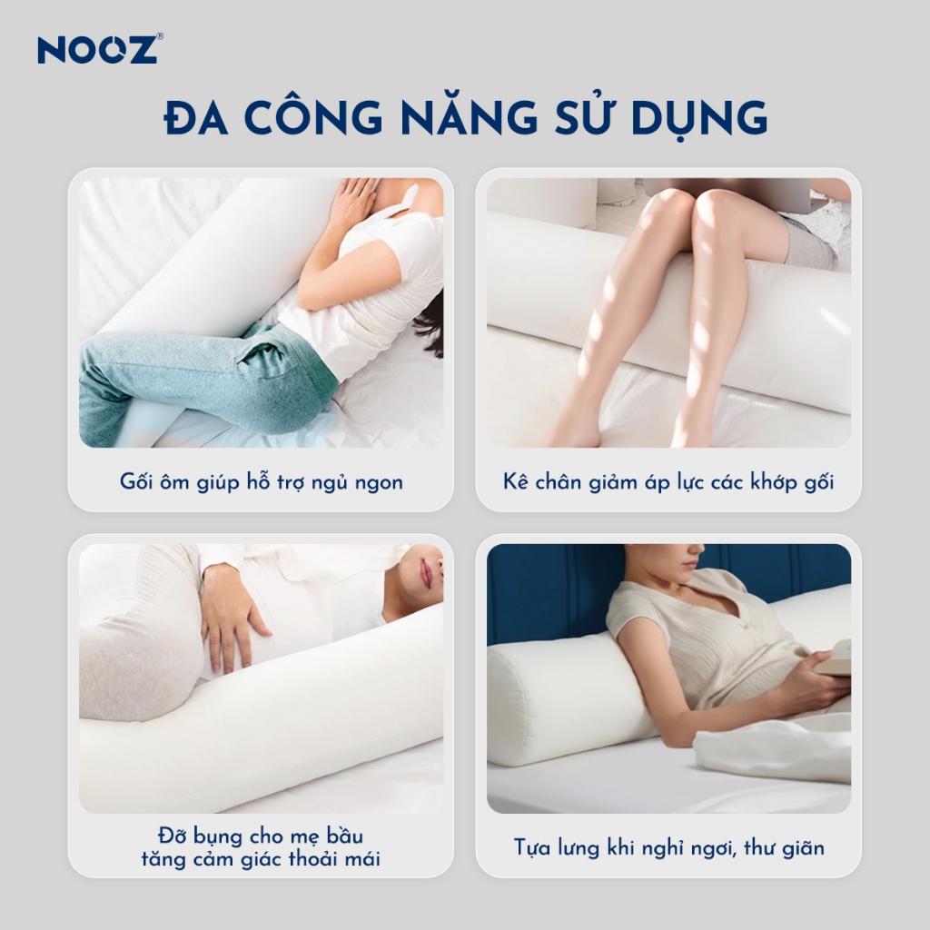 Ruột Gối Ôm NOOZ Gòn Lông Vũ Microfiber Size 37x100cm Êm Dịu Thoáng Khí NOOZ Home Goods Pillow | BigBuy360 - bigbuy360.vn