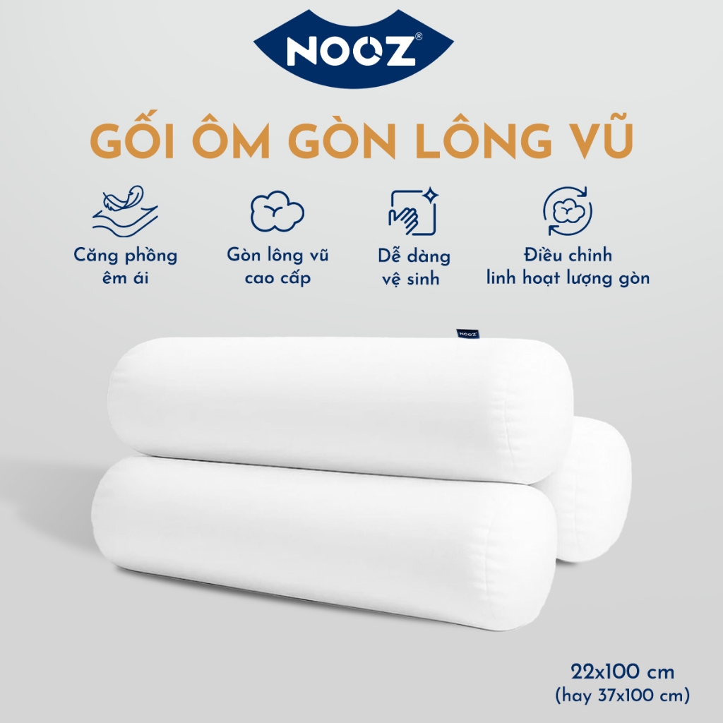 Ruột Gối Ôm NOOZ Gòn Lông Vũ Microfiber Size 37x100cm Êm Dịu Thoáng Khí NOOZ Home Goods Pillow | BigBuy360 - bigbuy360.vn
