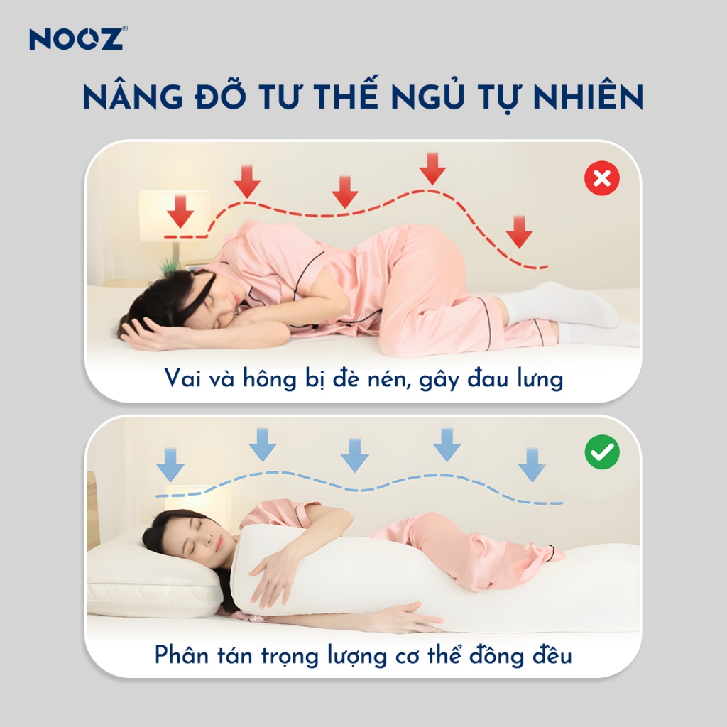 Ruột Gối Ôm NOOZ Gòn Lông Vũ Microfiber Size 37x100cm Êm Dịu Thoáng Khí NOOZ Home Goods Pillow | BigBuy360 - bigbuy360.vn