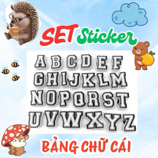Set Charm Chữ Cái A–Z Phong Cách Varsity Trắng Đen Trang Trí Dép- Đăt Từ 2 Chữ 5K 1 Chữ