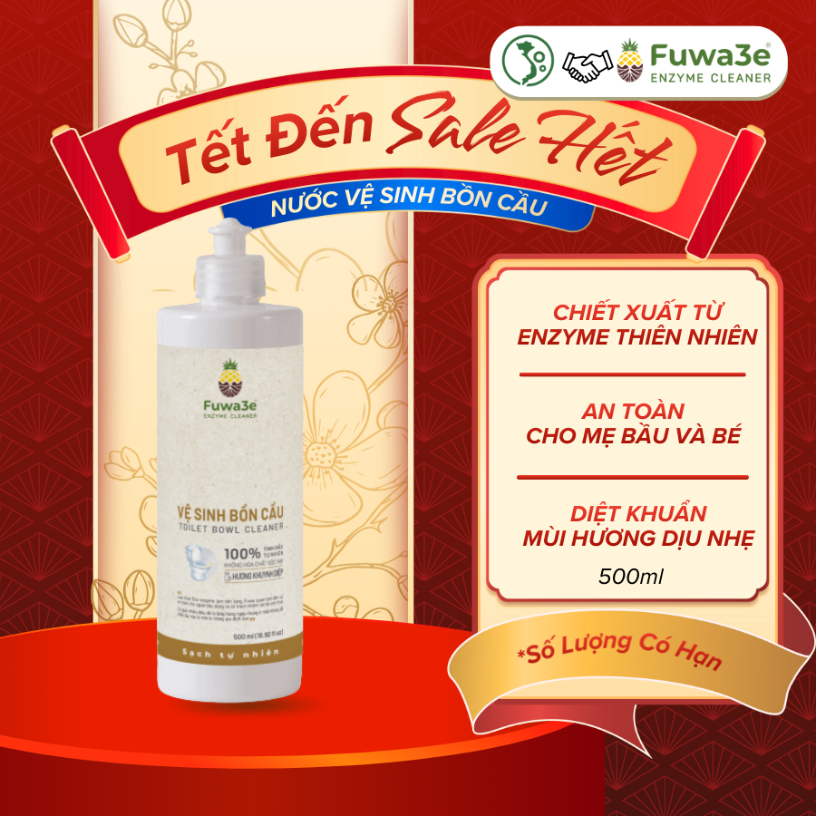 [Hỏa tốc] [Mua 2 giảm 10%] Nước Tẩy Bồn Cầu Fuwa3e Hữu Cơ Diệt Khuẩn Với Tinh Chất Khuynh Diệp 500ml