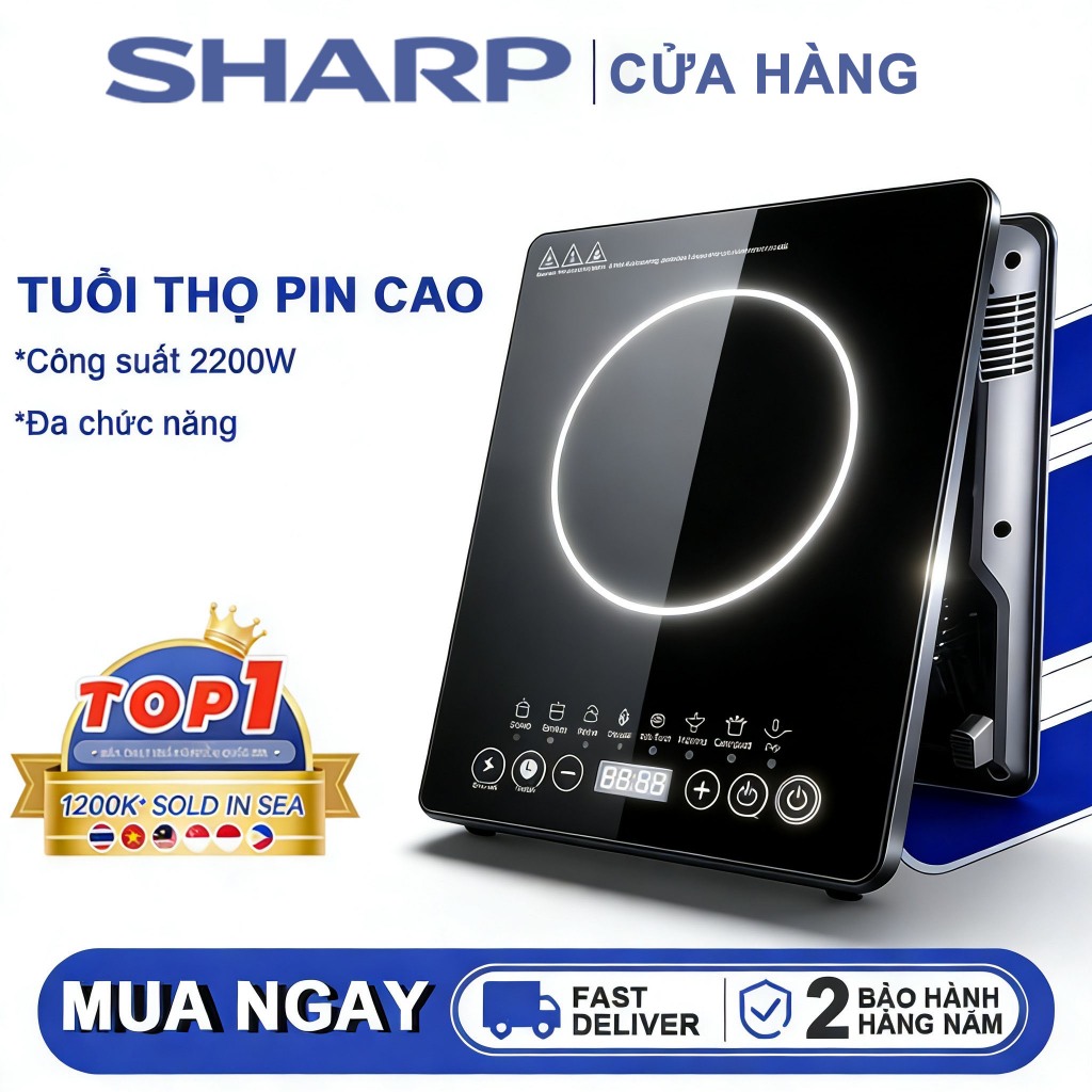 Bảo hành 2 năm - Bếp từ - Kính cường lực bền bỉ - Chống nước và chống cháy nổ - 8 chế độ nấu - Hẹn giờ