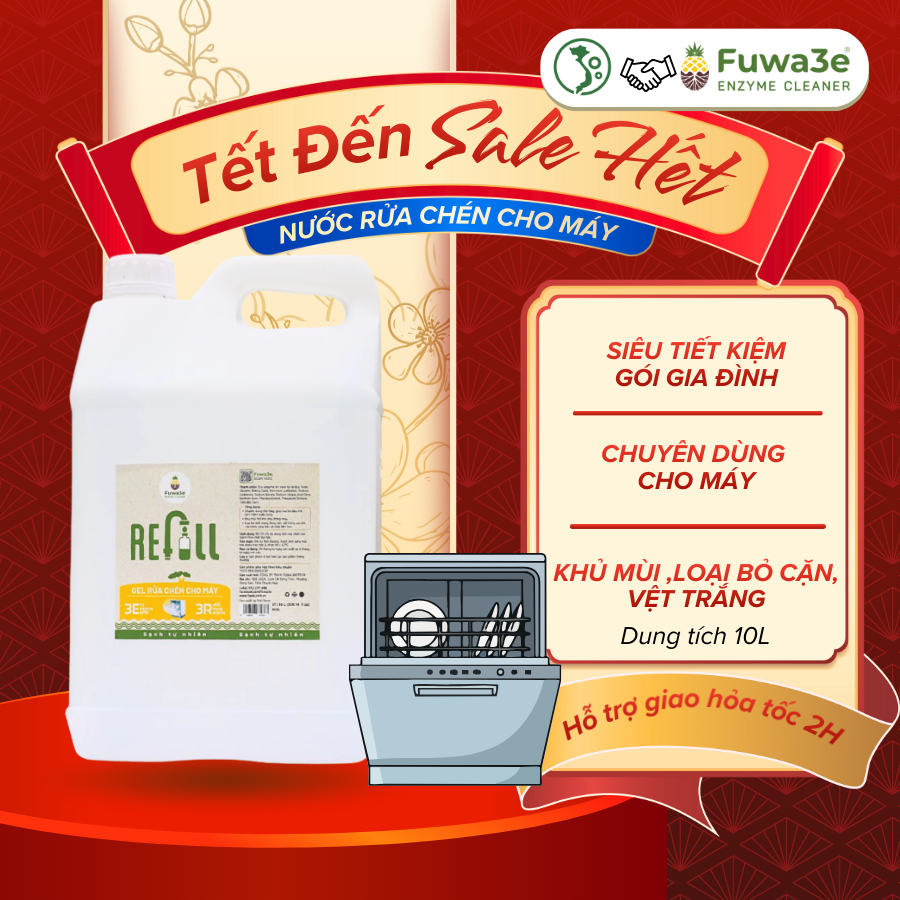 Can Rửa Bát Máy Rửa Bát Fuwa3e 10L Thành Phần Tự Nhiên Dùng Cho Mọi Loại Máy An Toàn Cho Gia Đình