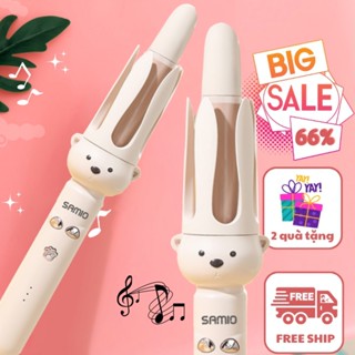 Máy Uốn Tóc Xoăn Tự Động Hình Gấu Cute Có Tín Hiệu Báo Trục Uốn 28mm với 5 cổng ion âm, Máy Uốn Xoăn Tạo Kiểu Tiện Lợi