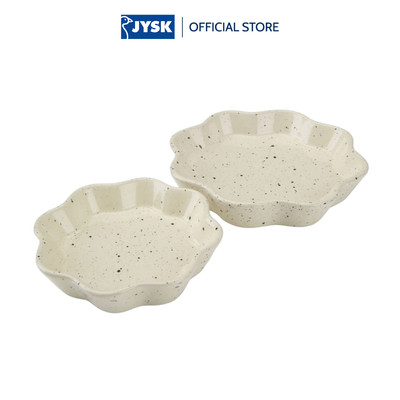 Bộ 2 khay trang sức | JYSK STENSTORP | gốm | họa tiết terazzo | Ø11/14xC2.5cm