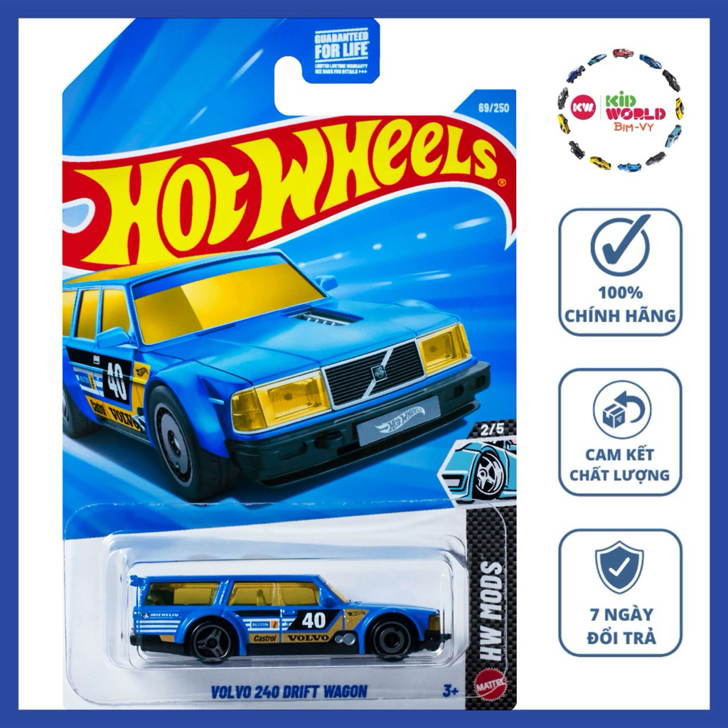 Xe mô hình Hot Wheels basic Volvo 240 Drift Wagon JJJ36.