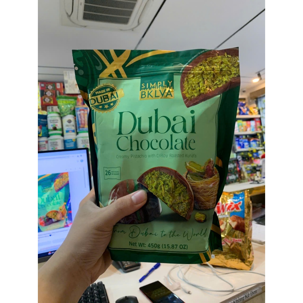 🍫🌰💎✨🎁SOCOLA HẠT DẺ CƯỜI VỚI SỢI KUNAFA CỦA DUBAI SIMPLY BKLVA DUBAI CHOCOLATE GÓI 450G