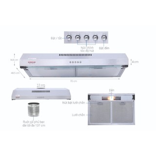 Máy Hút Mùi SUNHOUSE SHB-6118I, Hiệu Quả, Bền Bỉ, Bảo Hành 3 Năm