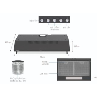 Máy Hút Mùi SUNHOSUE SHB-6118B, Hiệu Quả, Bền Bỉ, Bảo Hành 3 Năm