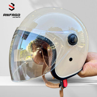 Mũ/Nón Bảo Hiểm 3/4 kính dài cho cả Nam và Nữ, Kính chắn gió, che nắng, che mưa - [Võ Hà Linh x ANFAGO HELMET](6)