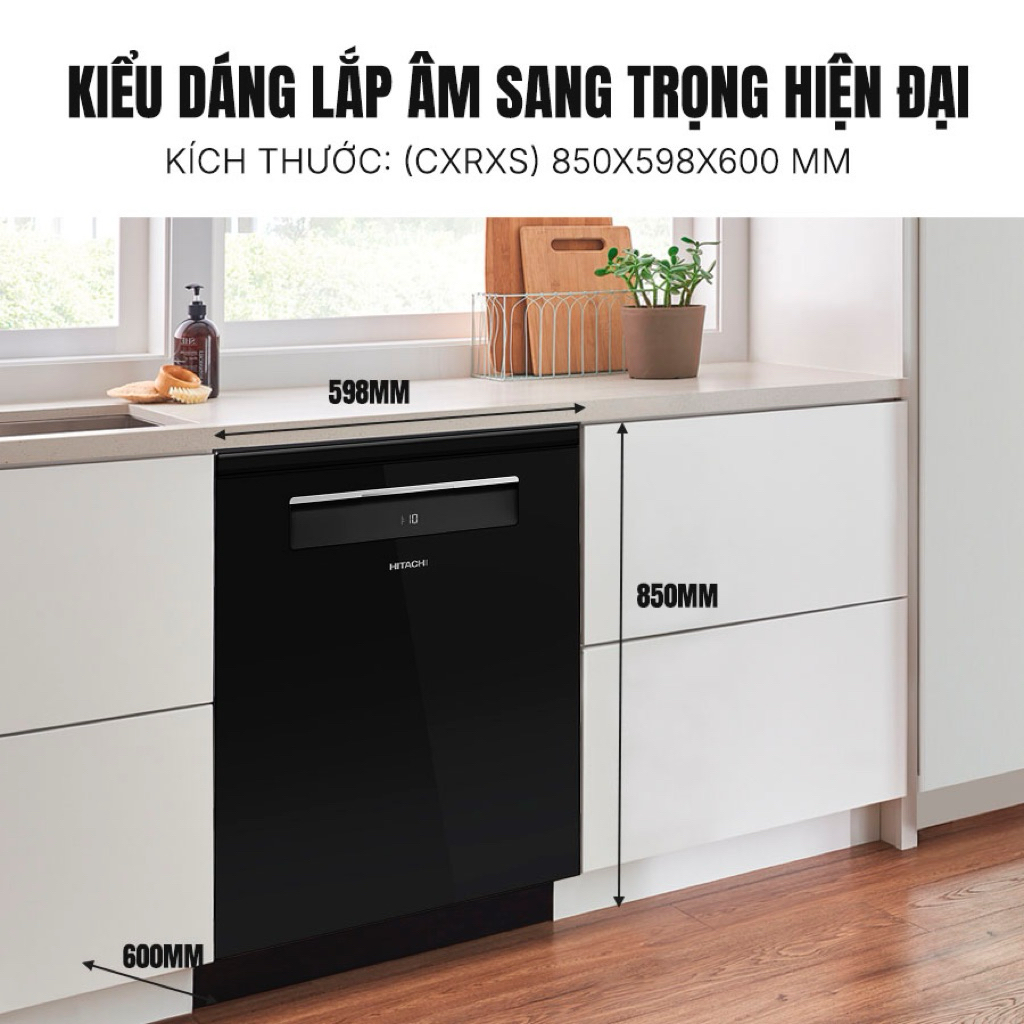 Máy Rửa Bát Độc Lập Hitachi HDF-F158CVGB