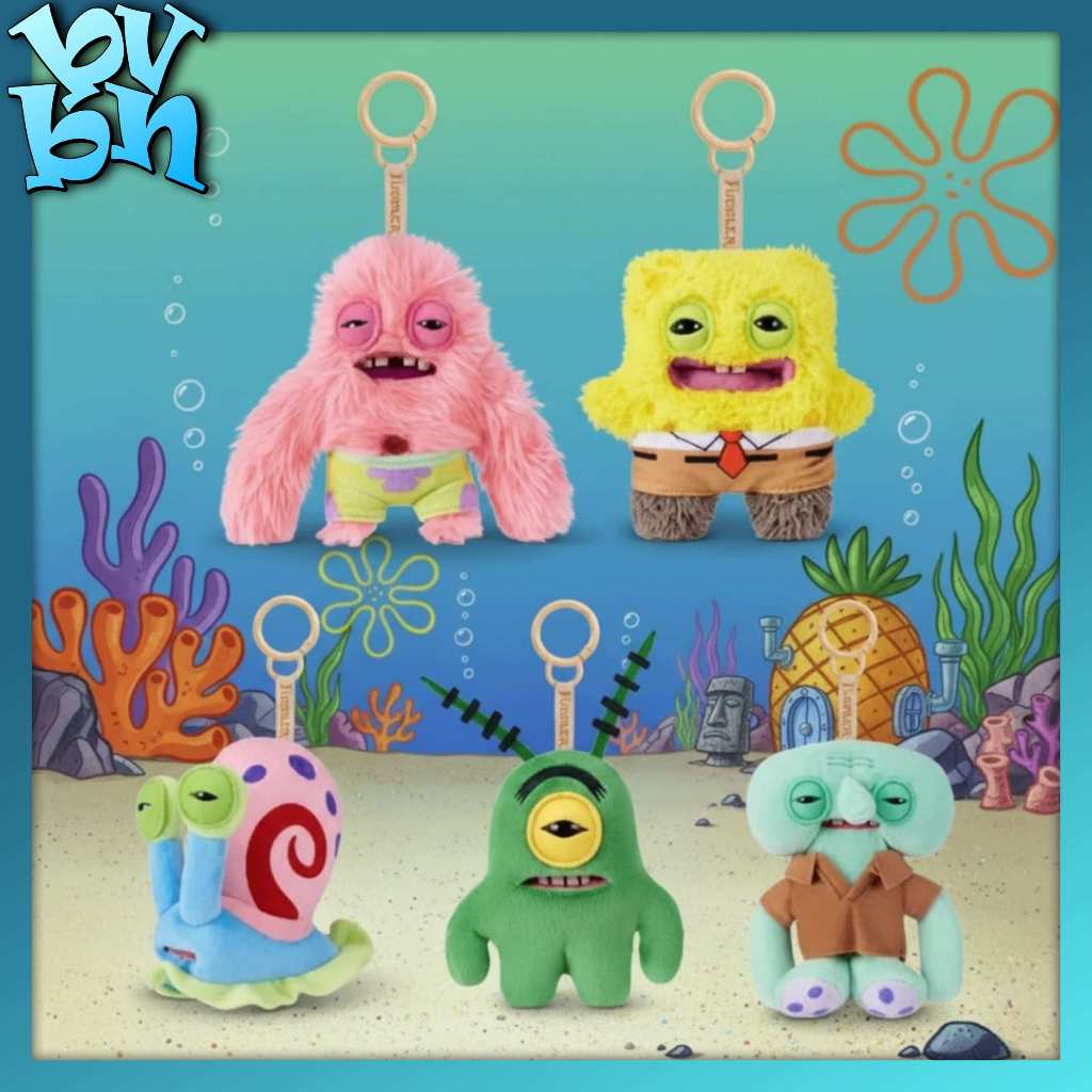 FUGGLER LICENSED COLLAB SERIES 1 SPONGEBOB KEYRINGS 5"