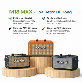 Loa Bluetooth M18 Công Suất Lớn Bass Siêu Trầm Loa Di Động Cầm Tay Cao Cấp PKMALL