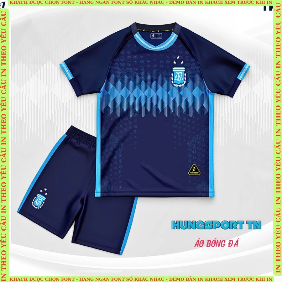 Argentina, quần áo trẻ em, có in tên số theo yêu cầu, thun mè cao cấp SV Sport, hàng sẵn giao ngay H