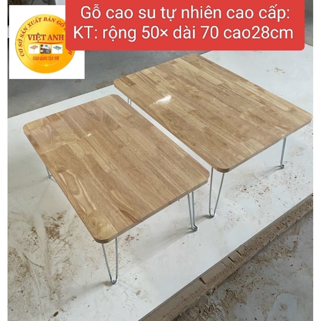 Bàn gỗ gấp gọn ngồi bệt gỗ cao su tự nhiên cao cấp