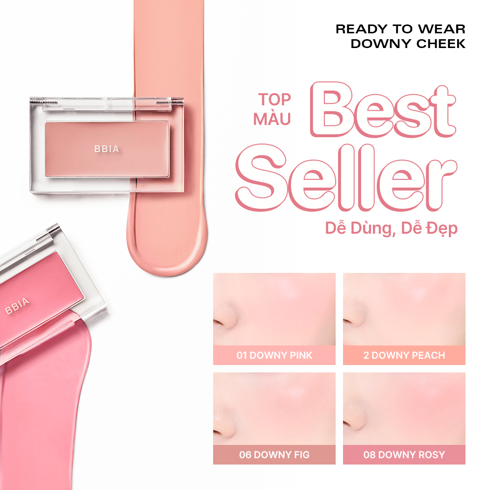 Má hồng kem mỏng nhẹ, bền màu BBIA Ready To Wear Downy Cheek 3.5g | BigBuy360 - bigbuy360.vn