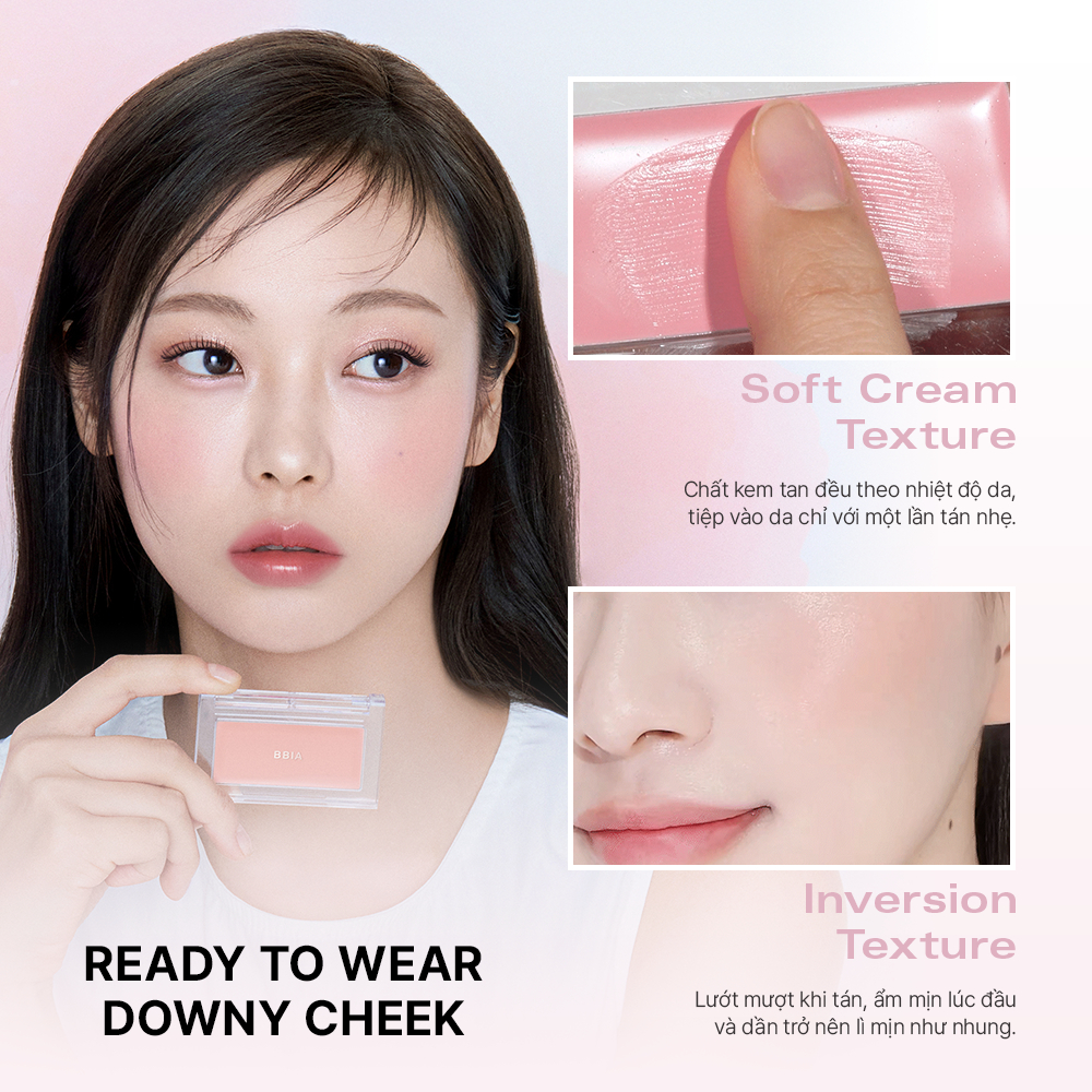 Má hồng kem mỏng nhẹ, bền màu BBIA Ready To Wear Downy Cheek 3.5g | BigBuy360 - bigbuy360.vn