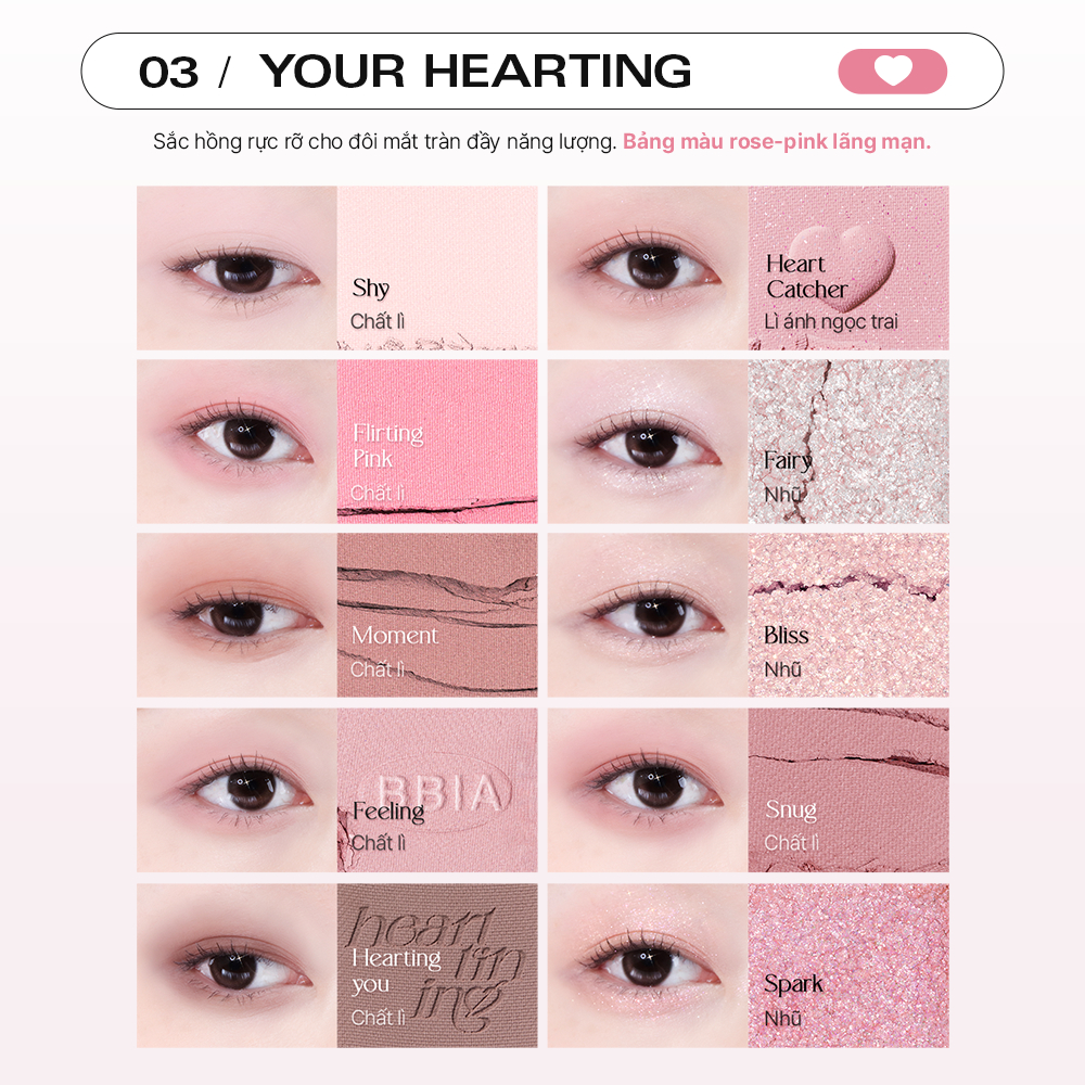 Bảng phấn mắt 10 ô dễ tán và bám màu tốt BBIA Essential Eye Palette 8.5g | BigBuy360 - bigbuy360.vn