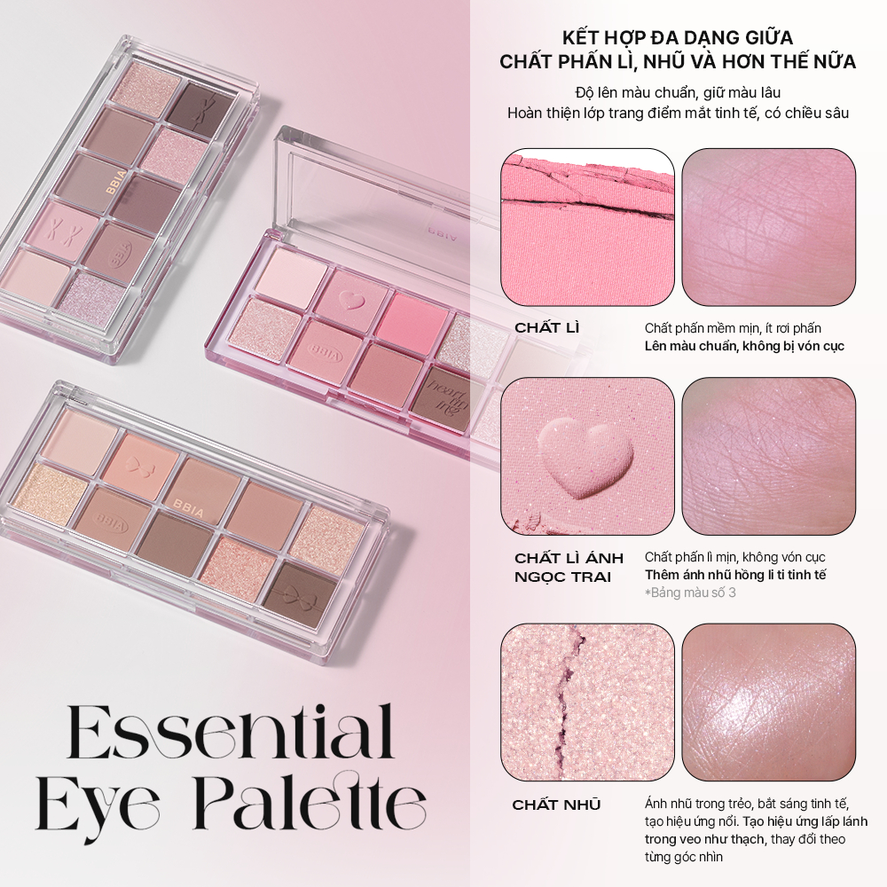 Bảng phấn mắt 10 ô dễ tán và bám màu tốt BBIA Essential Eye Palette 8.5g | BigBuy360 - bigbuy360.vn