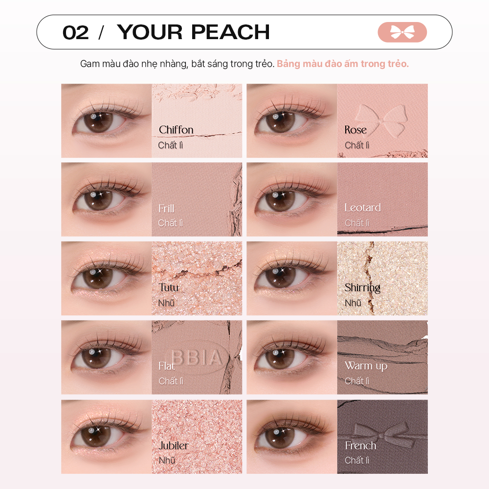 Bảng phấn mắt 10 ô dễ tán và bám màu tốt BBIA Essential Eye Palette 8.5g | BigBuy360 - bigbuy360.vn