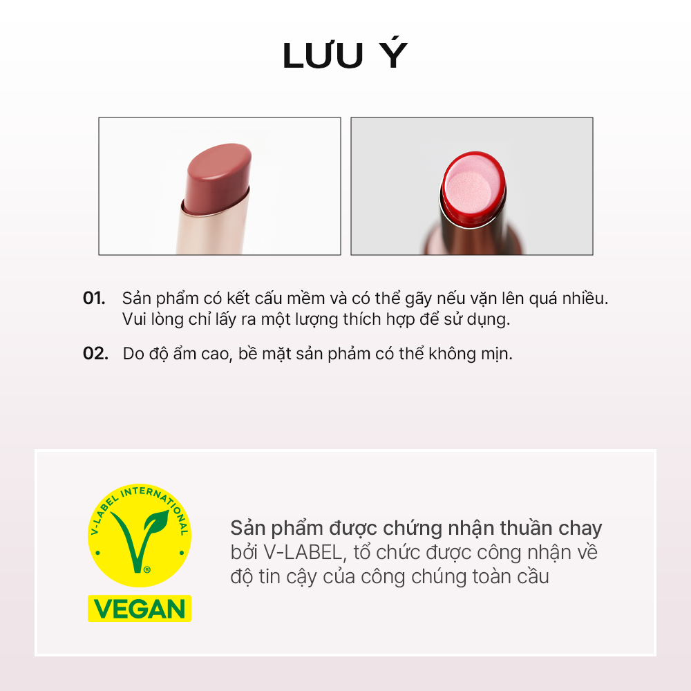 Son thỏi tint bóng căng mọng, dưỡng ẩm mềm mịn BBIA Ready To Wear Water Lipstick 3g | BigBuy360 - bigbuy360.vn