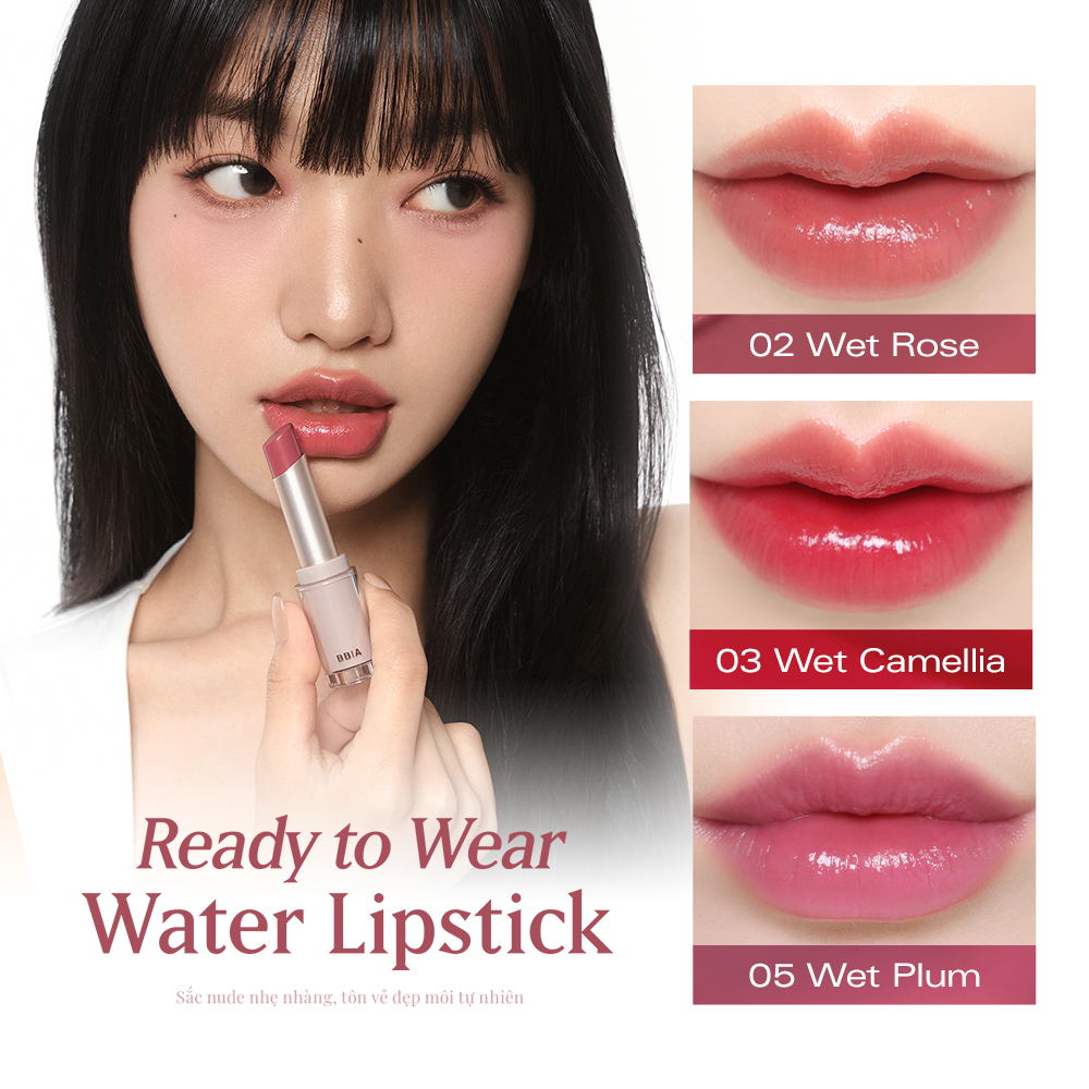 Son thỏi tint bóng căng mọng, dưỡng ẩm mềm mịn BBIA Ready To Wear Water Lipstick 3g | BigBuy360 - bigbuy360.vn