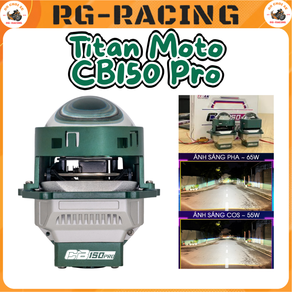 Bi Cầu Titan Moto CB150 Pro 3.0 Inch 55W 65W TWR Twinray