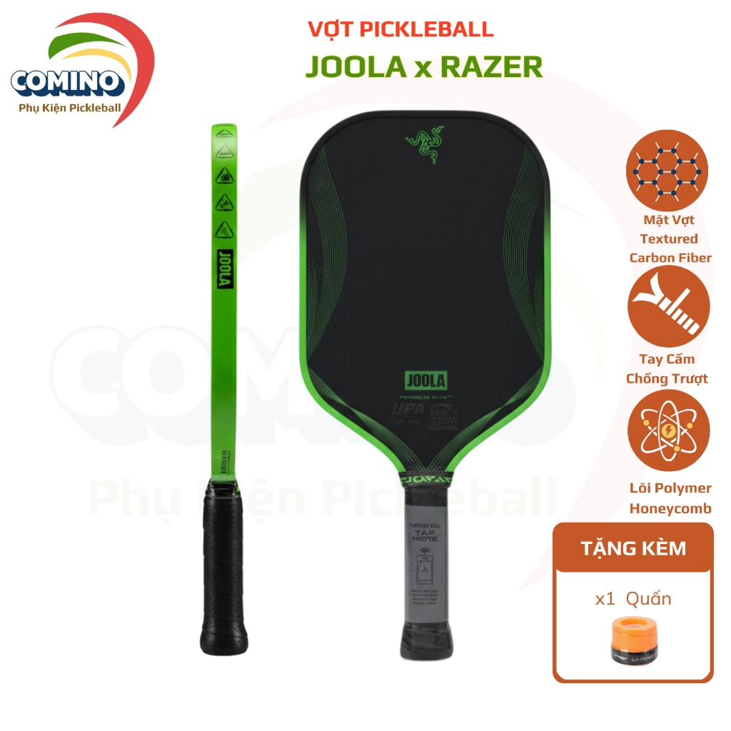 Vợt pickleball Joola Razer Gen 4 Pro 16mm hàng siêu cấp, Lõi Gen 4, mặt nhám lì carbon
