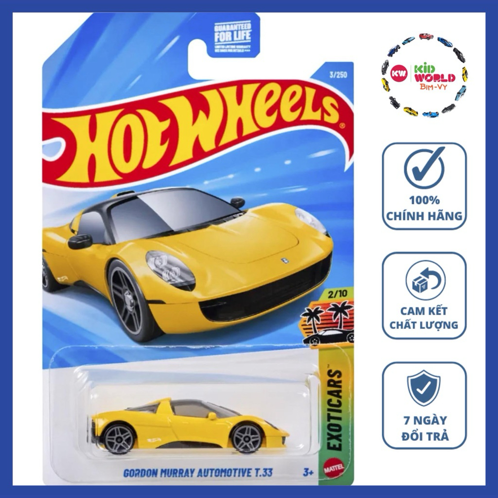 Xe mô hình Hot Wheels basic Gordon Murray Automotive T.33 JJJ62.